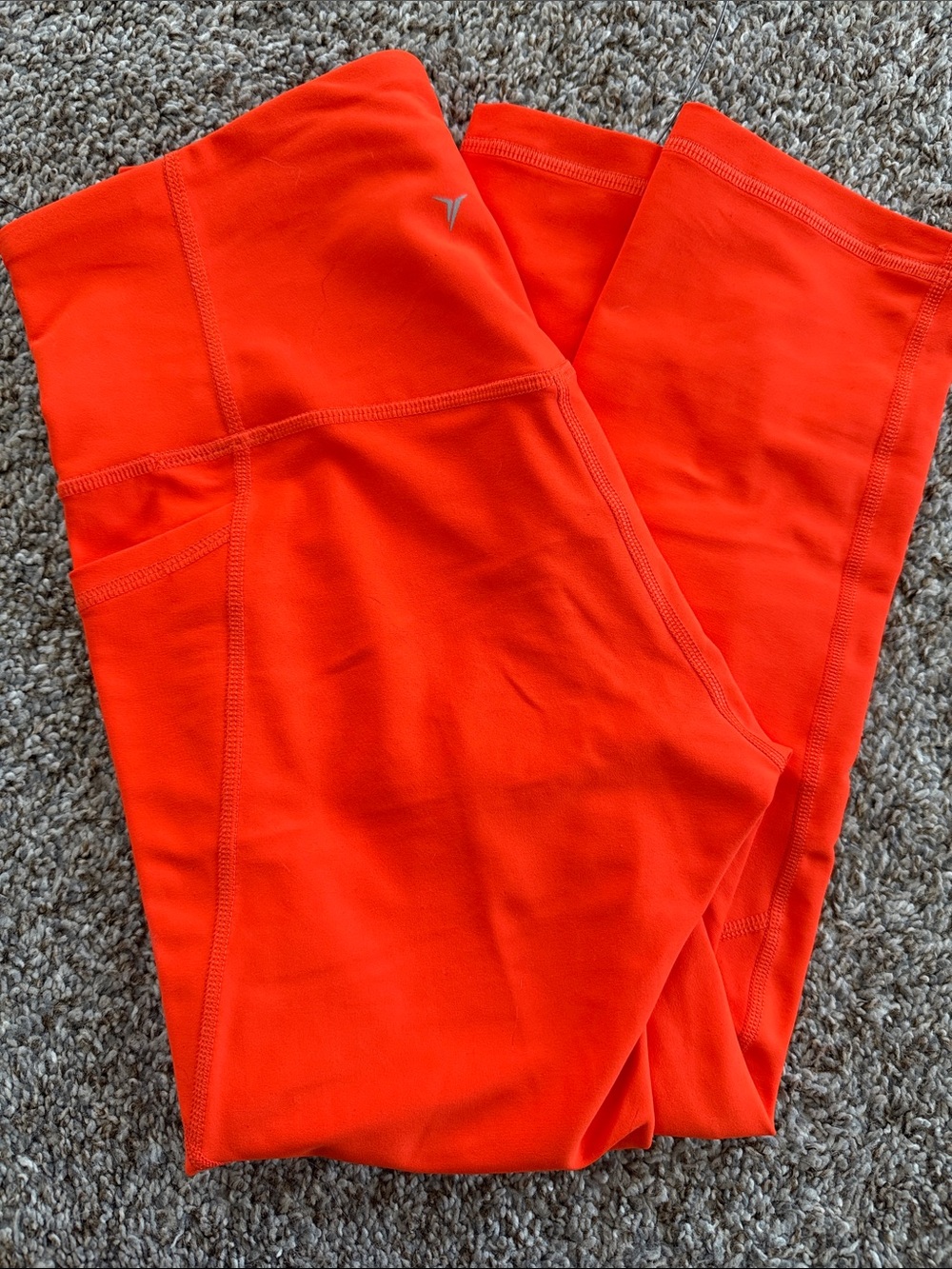 Vibrant Orange High-Waist Active Leggings with Pocket